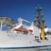 Japan’s drilling-equipped research vessel Chikyu departs from Shimizu port to conduct a test recovery of rare-earth–rich mud near Minamitori Island in Shimizu, Shizuoka prefecture, Japan, on Monday. – Reuters