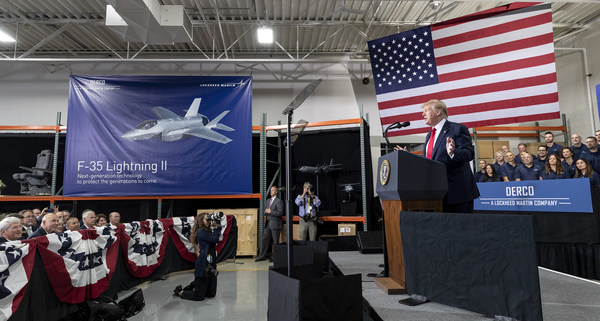 President Donald J. Trump visited Derco, which maintains one of the largest and most diversified aircraft spares inventories of over 75,000 unique parts, ensuring customers have the parts available to keep their aircraft flying. Photo by: Todd McQueen, Lockheed Martin